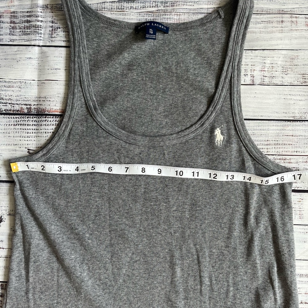 Ralph Lauren ribbed tank sleep dress fitted gray size XL 100% cotton - Picture 4 of 6